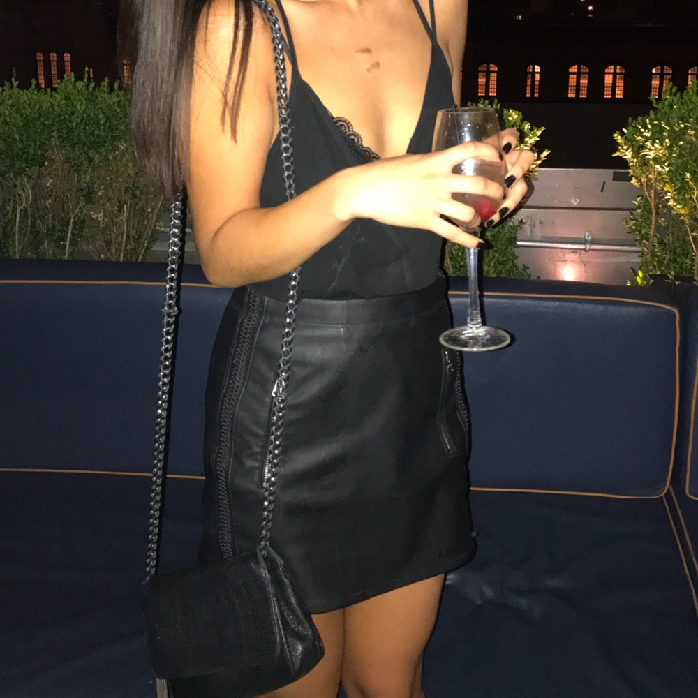 Express Black Leather Skirt